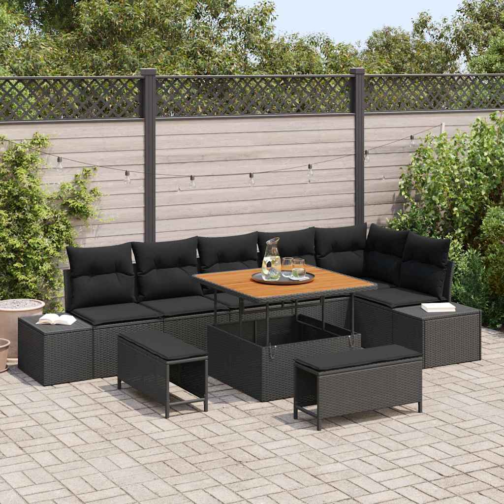 Tuin Sofa Set Met Kussen 9 Pcs Poly Riet