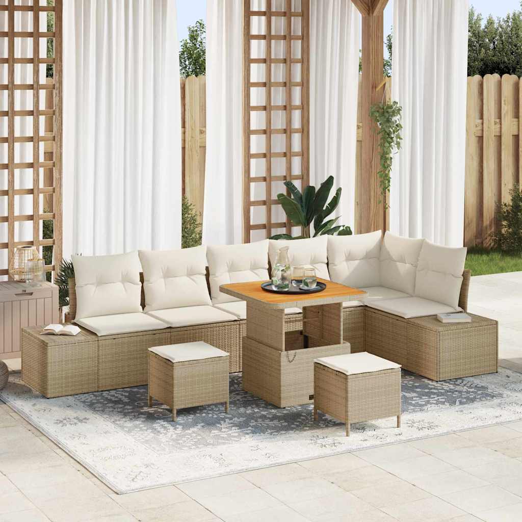 Tuin Sofa Set Met Kussen 9 Pcs Poly Riet