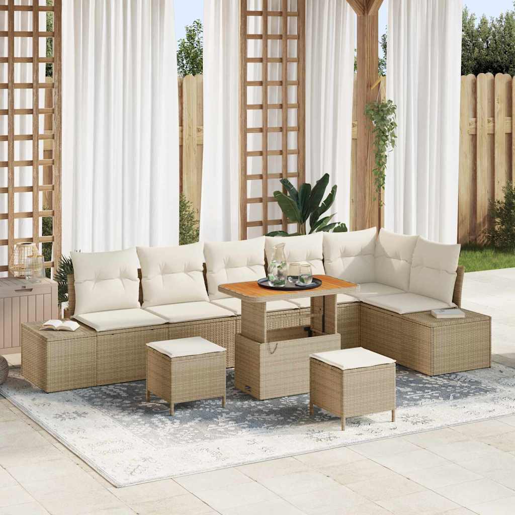 Tuin Sofa Set Met Kussen 9 Pcs Poly Riet