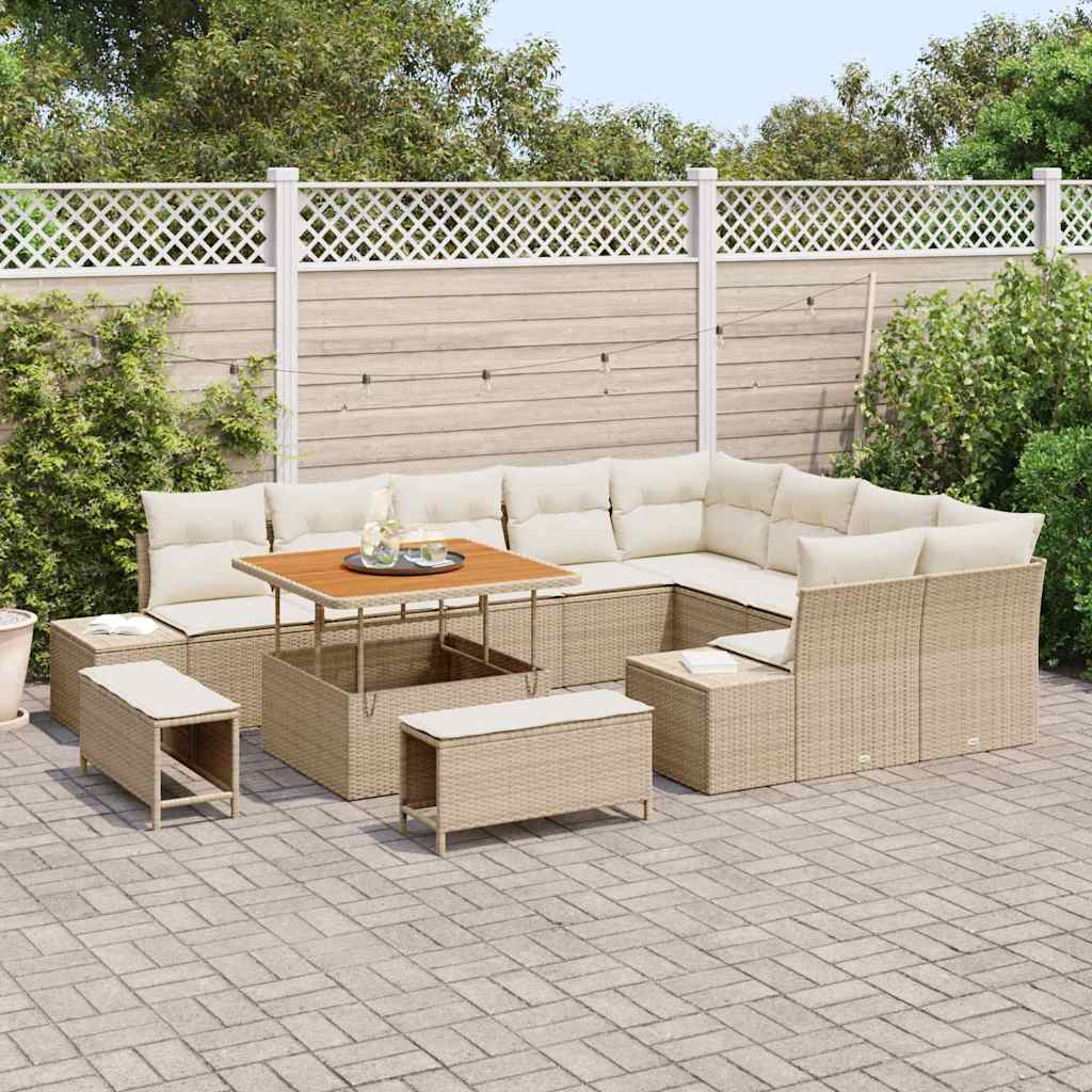 Tuin Sofa Set Met Opslag 12 Pcs Poly Riet