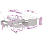 Tuin Sofa Set Met Opslag 12 Pcs Poly Riet