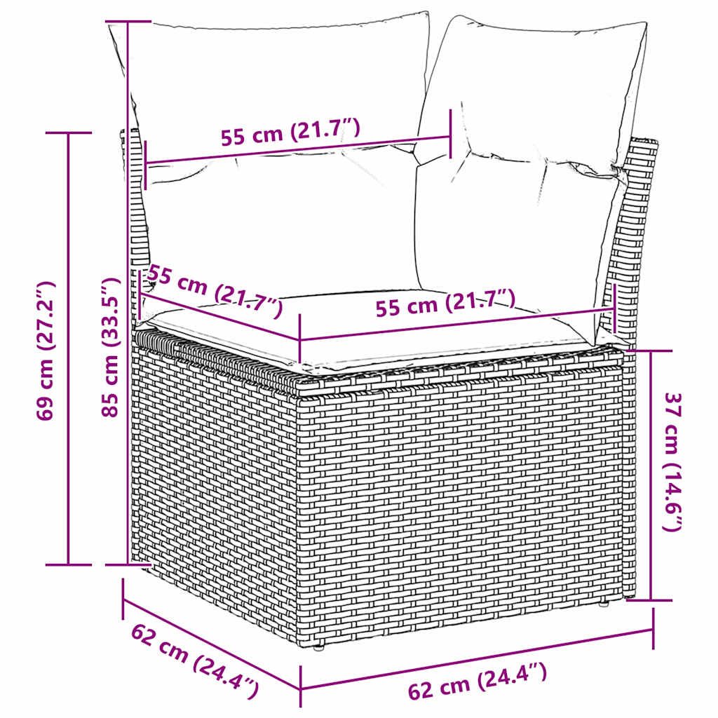 Tuin Sofa Set Met Opslag 12 Pcs Poly Riet