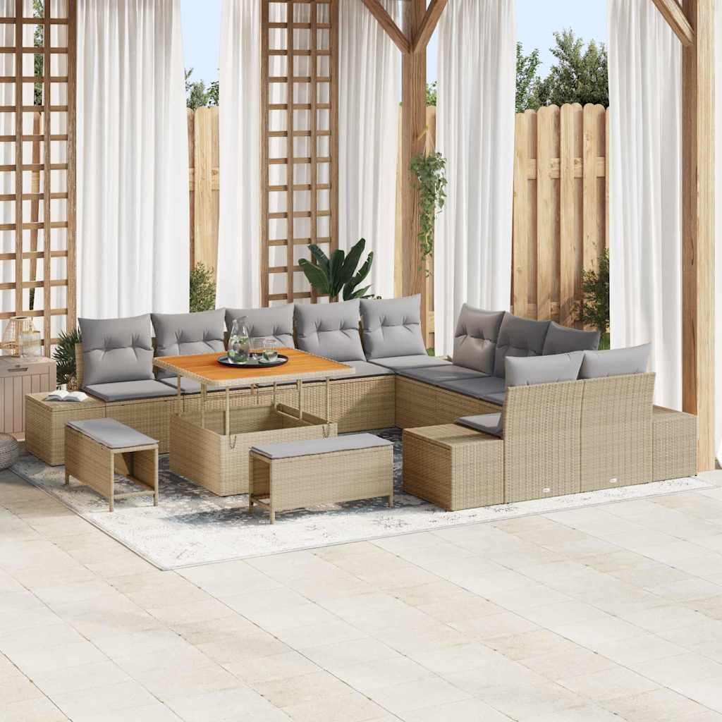 Tuin Sofa Set Met Kussen 13 Pcs Poly Riet