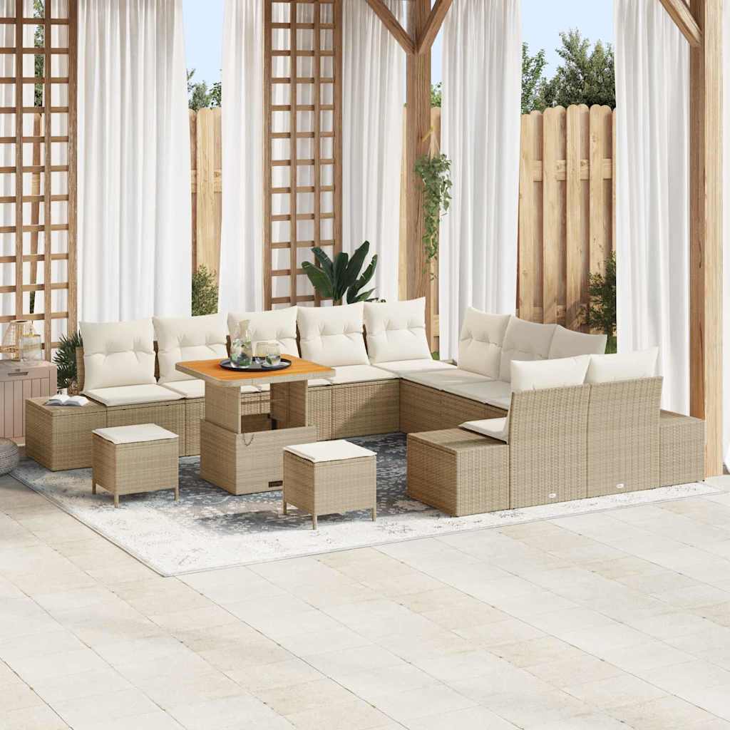 Tuin Sofa Set Met Kussen 13 Pcs Poly Riet