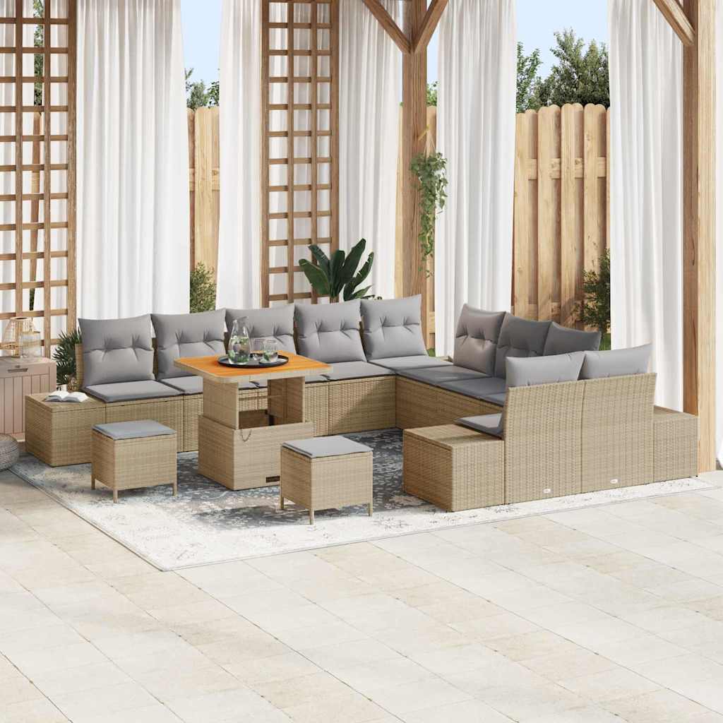 Tuin Sofa Set Met Kussen 13 Pcs Poly Riet