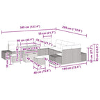 Tuin Sofa Set Met Kussen 13 Pcs Poly Riet