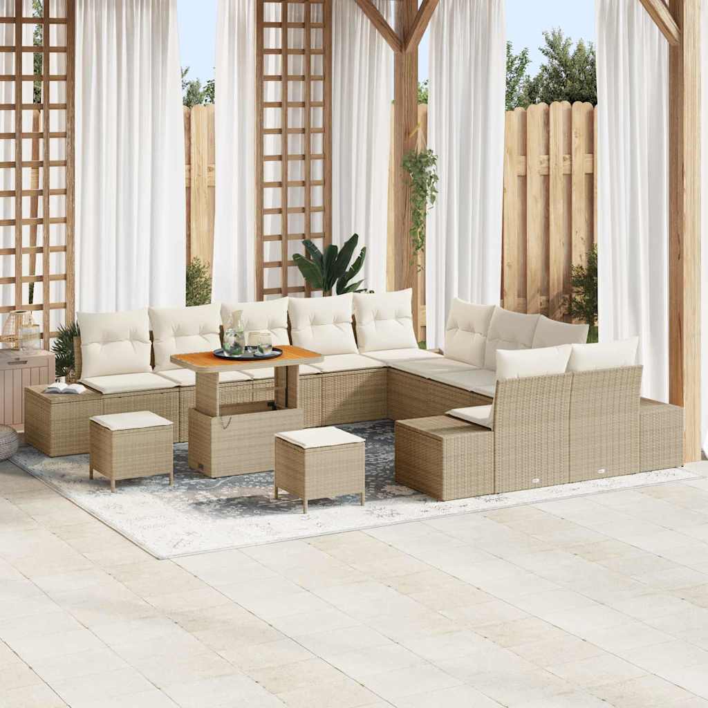 Tuin Sofa Set Met Kussen 13 Pcs Poly Riet