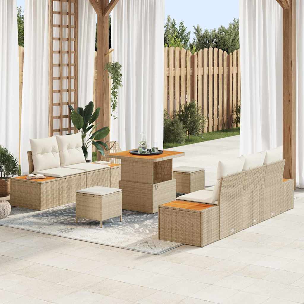 Tuin Sofa Set Met Kussen 8 Pcs Poly Riet