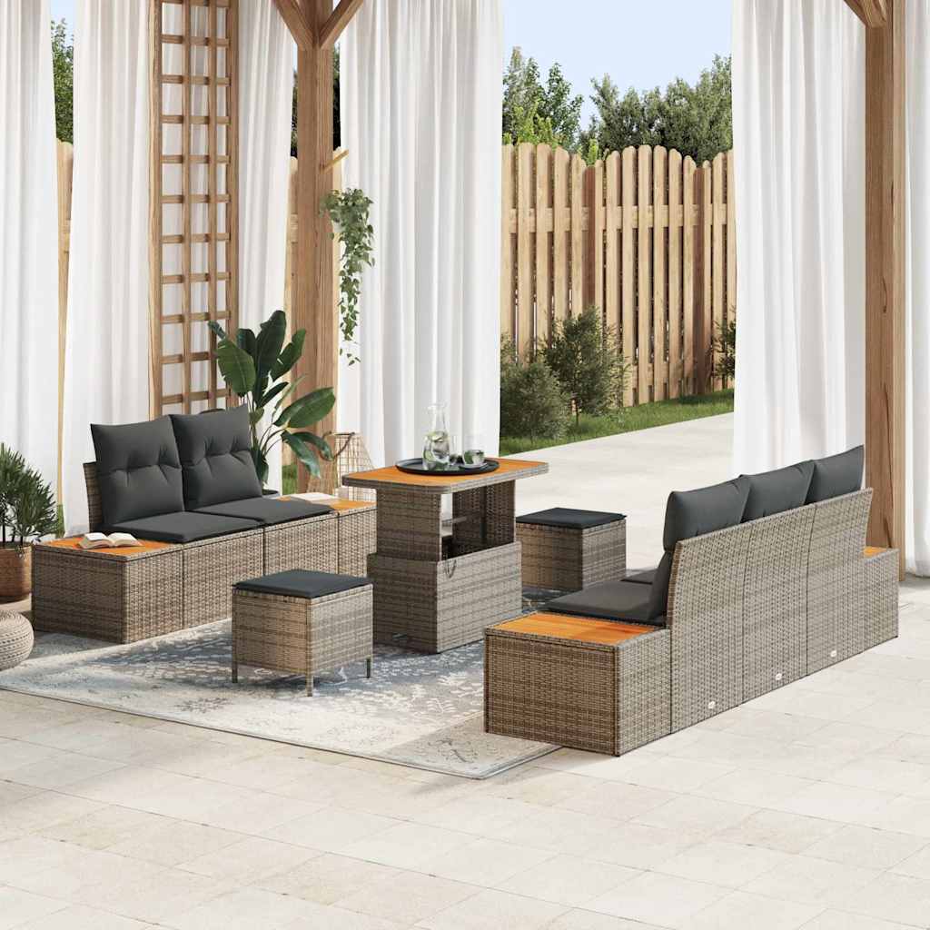 Tuin Sofa Set Met Kussen 8 Pcs Poly Riet