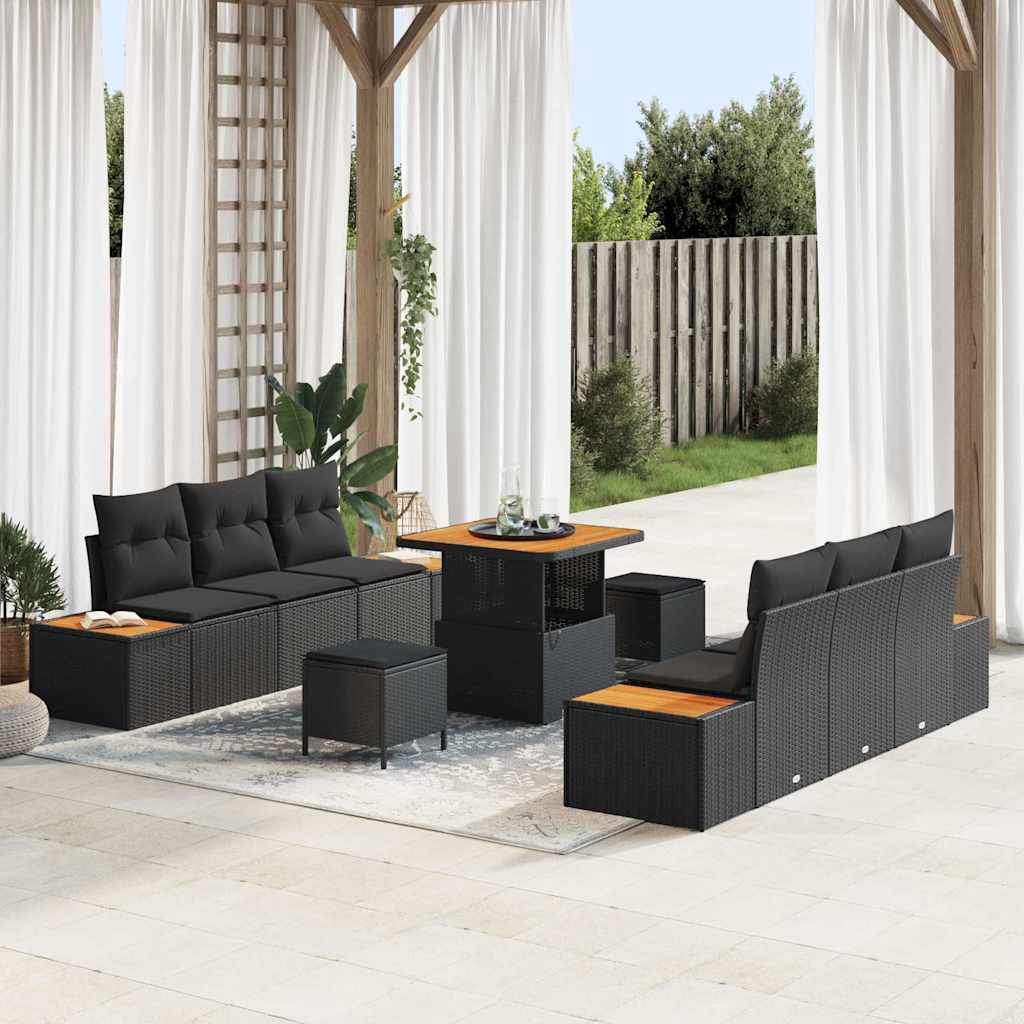 Tuin Sofa Set Met Kussen 9 Pcs Poly Riet