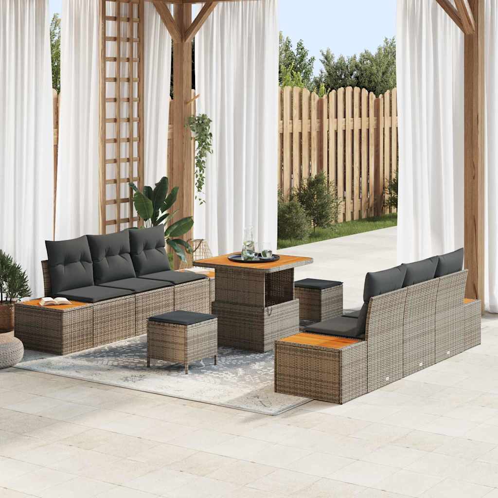 Tuin Sofa Set Met Kussen 9 Pcs Poly Riet