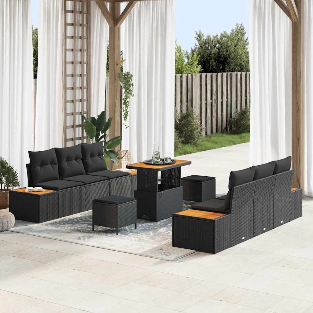 Tuin Sofa Set Met Kussen 9 Pcs Poly Riet