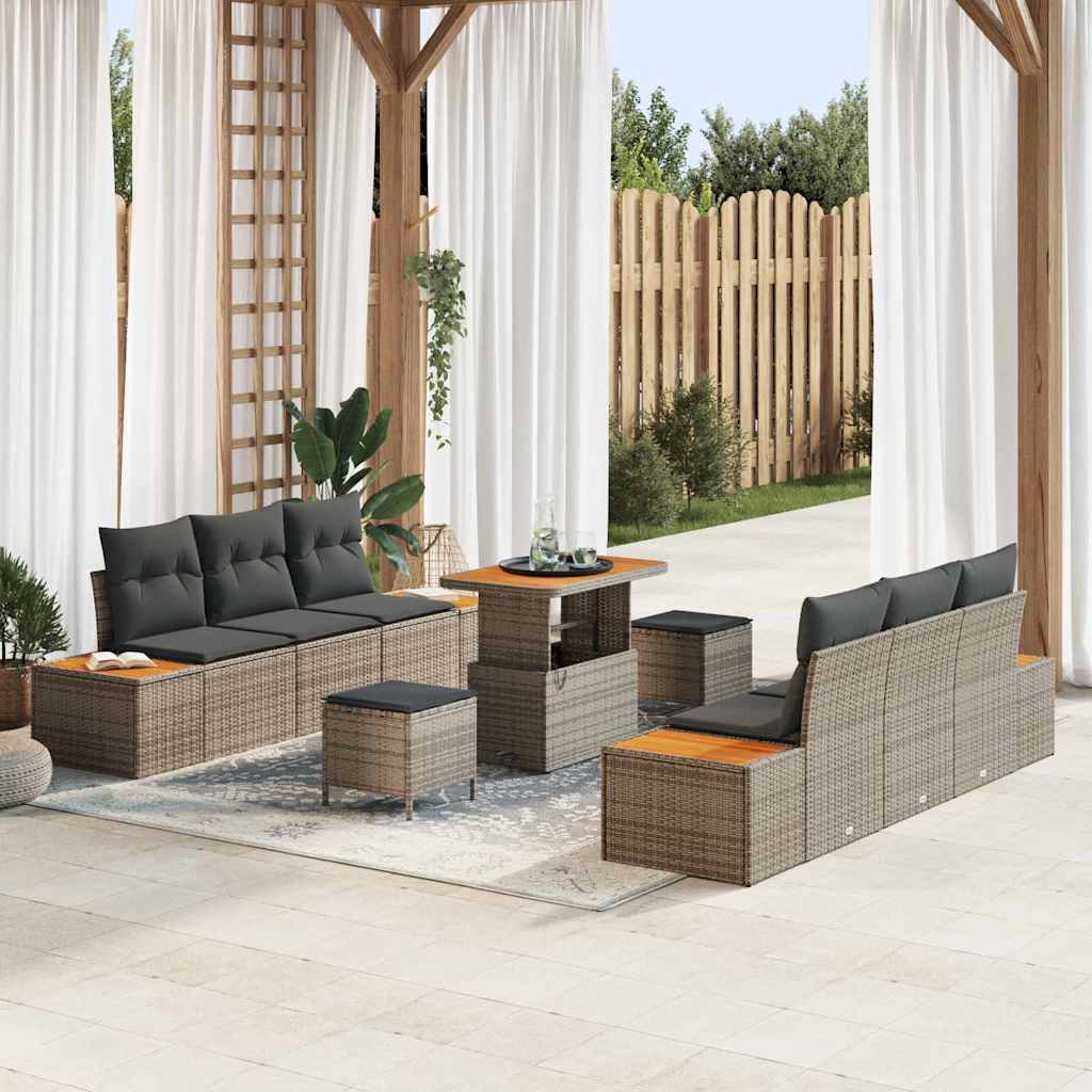 Tuin Sofa Set Met Kussen 9 Pcs Poly Riet