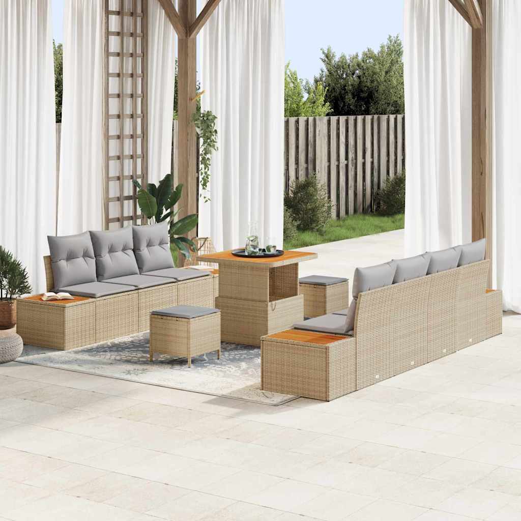 Tuin Sofa Set Met Kussen 10 Pcs Poly Riet
