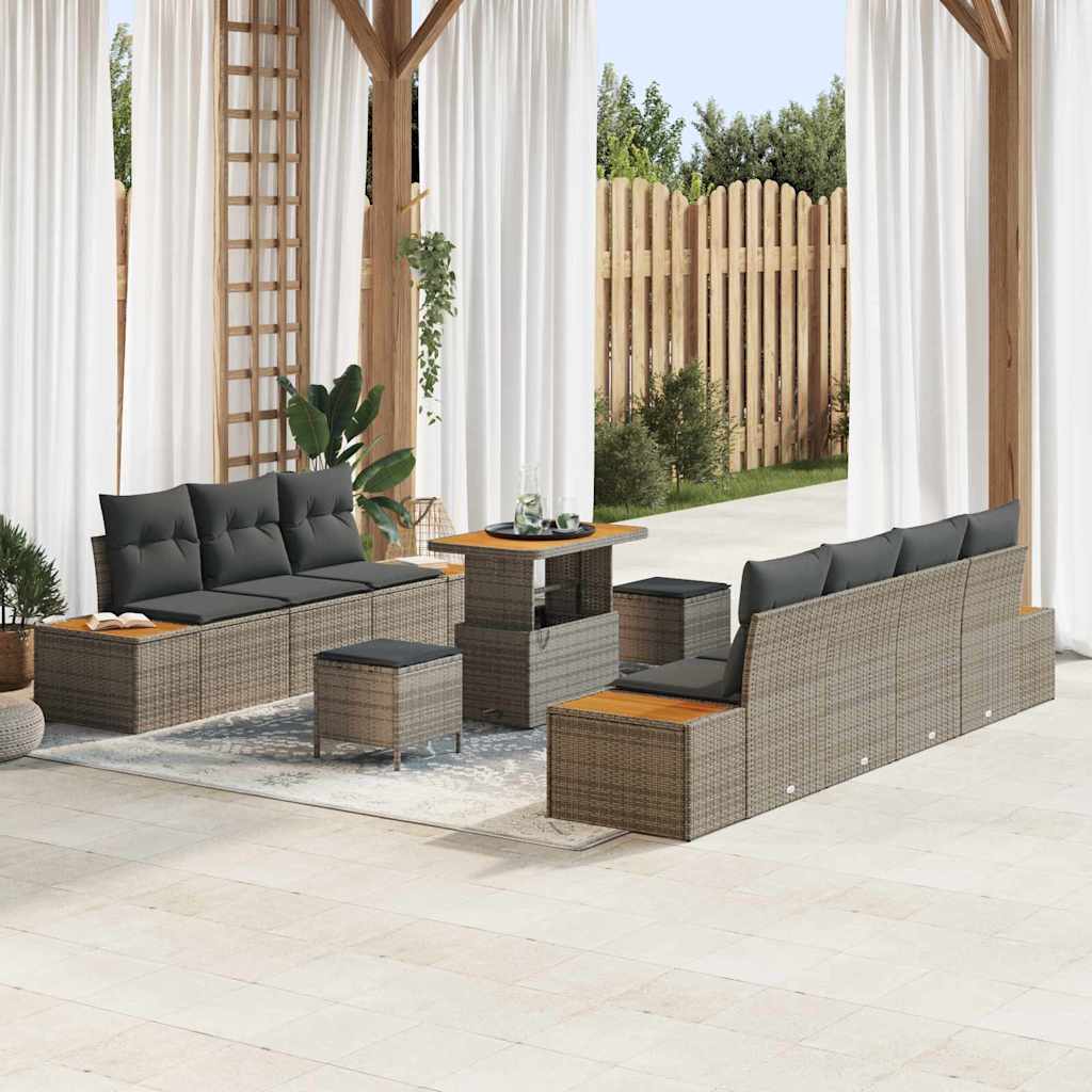 Tuin Sofa Set Met Kussen 10 Pcs Poly Riet