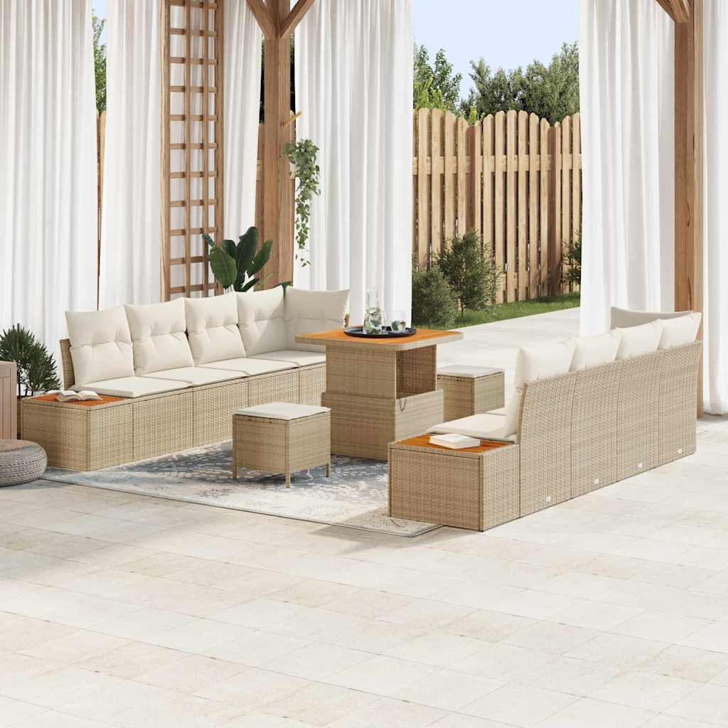 Tuin Sofa Set Met Kussen 11 Pcs Poly Riet