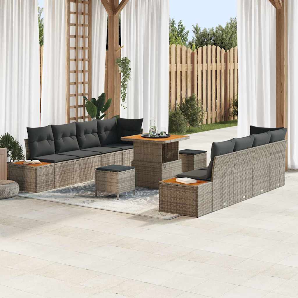 Tuin Sofa Set Met Kussen 11 Pcs Poly Riet