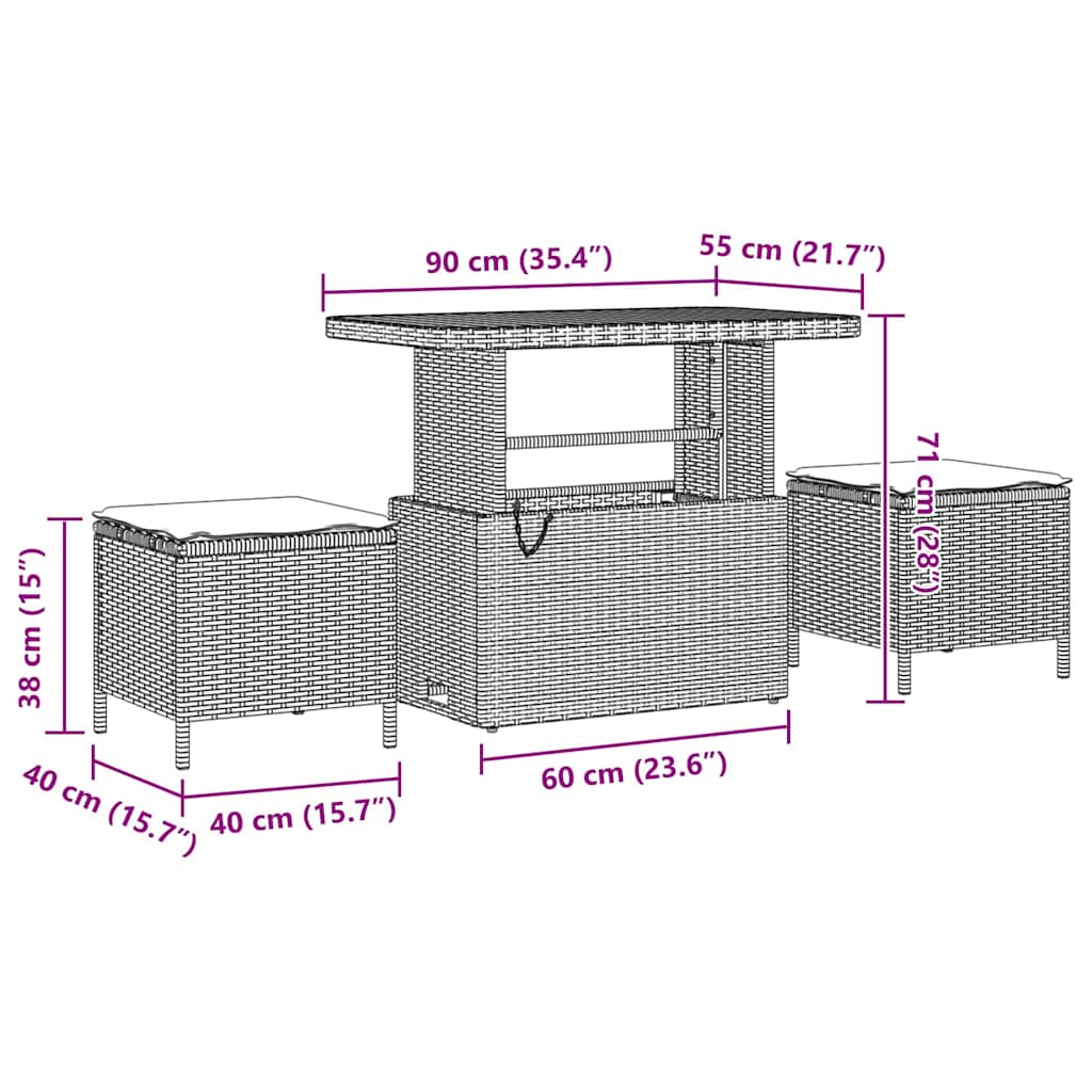 Tuin Sofa Set Met Kussen 11 Pcs Poly Riet