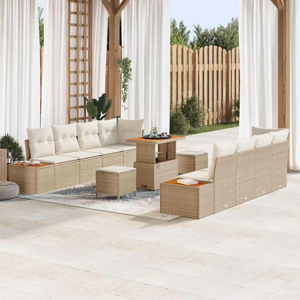 Tuin Sofa Set Met Kussen 11 Pcs Poly Riet