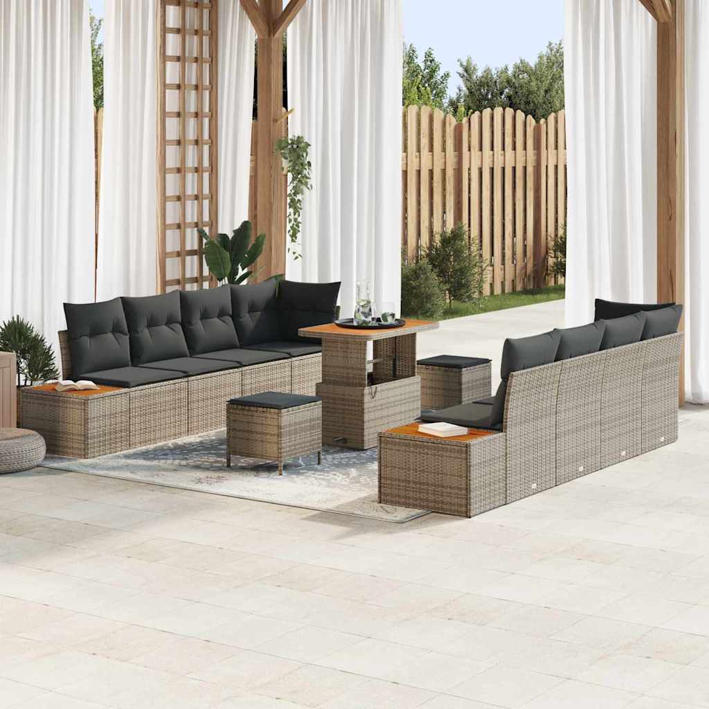 Tuin Sofa Set Met Kussen 11 Pcs Poly Riet