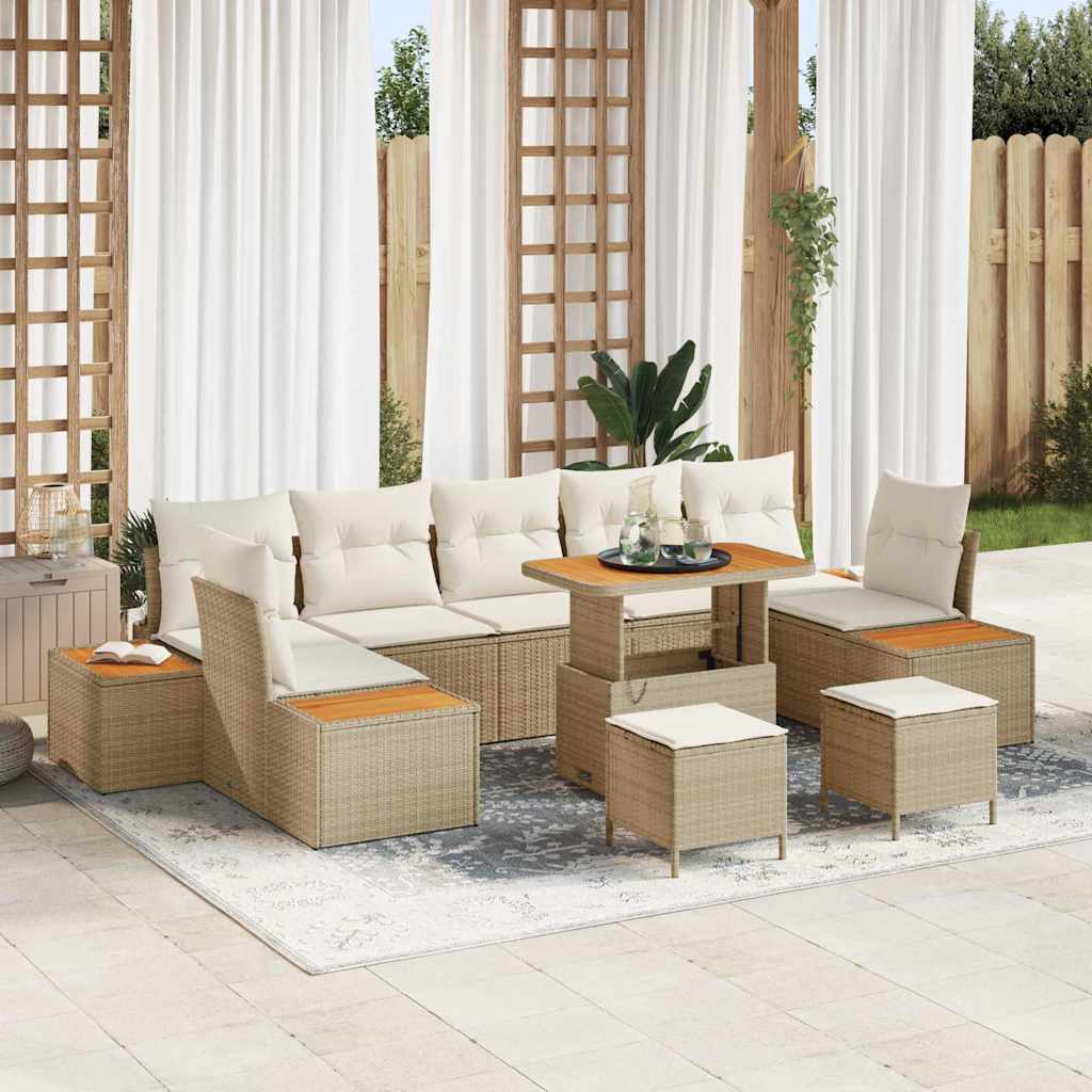 Tuin Sofa Set Met Kussen 10 Pcs Poly Riet