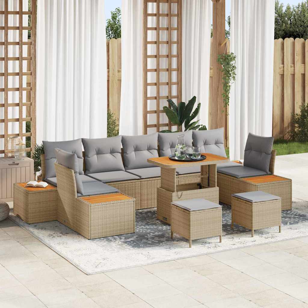 Tuin Sofa Set Met Kussen 10 Pcs Poly Riet