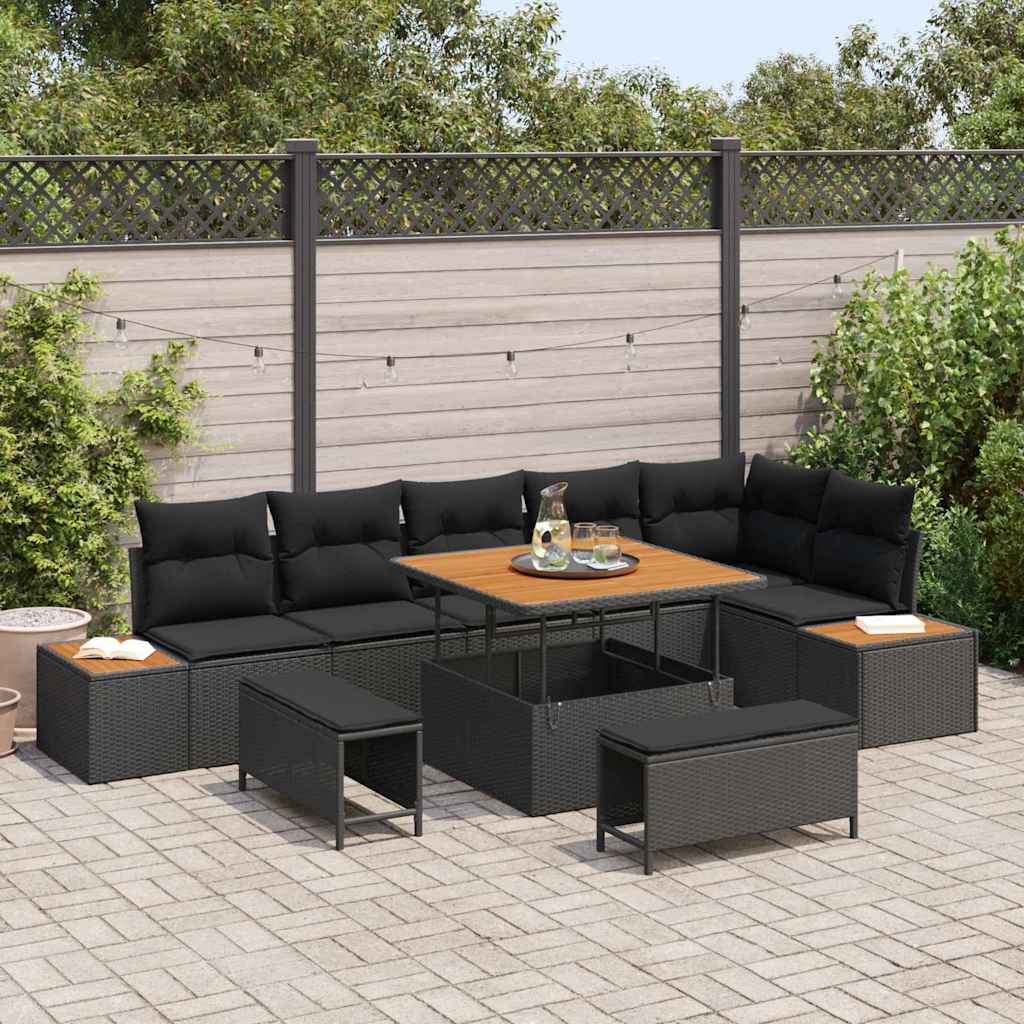 Tuin Sofa Set Met Kussen 9 Pcs Poly Riet