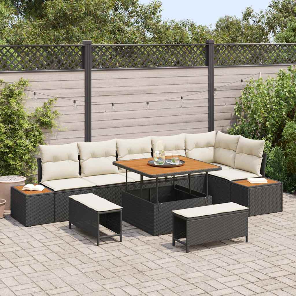 Tuin Sofa Set Met Kussen 9 Pcs Poly Riet