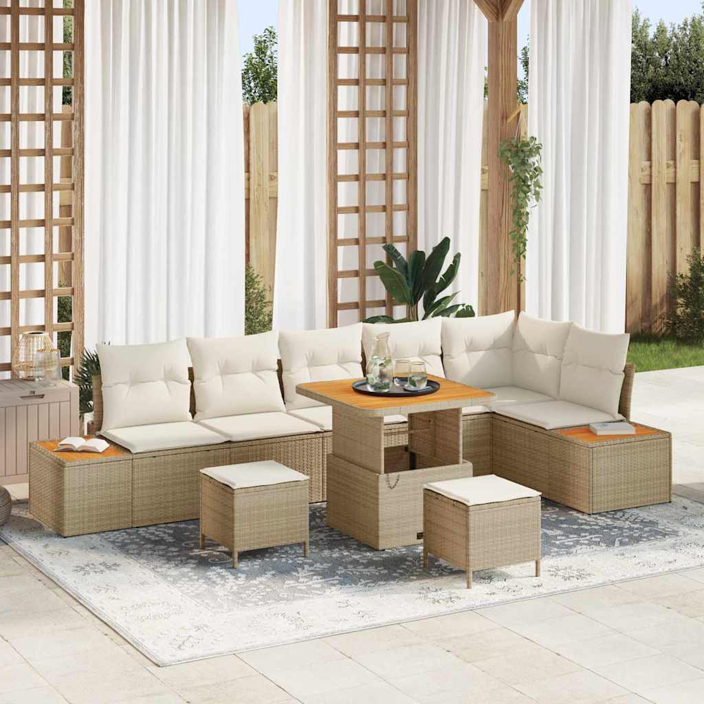 Tuin Sofa Set Met Kussen 9 Pcs Poly Riet