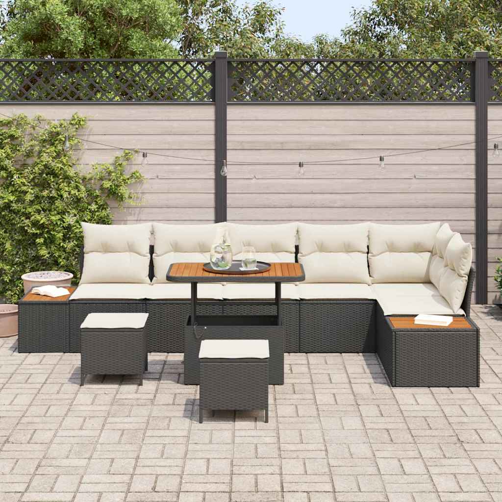 Tuin Sofa Set Met Kussen 9 Pcs Poly Riet