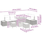 Tuin Sofa Set Met Kussen 9 Pcs Poly Riet