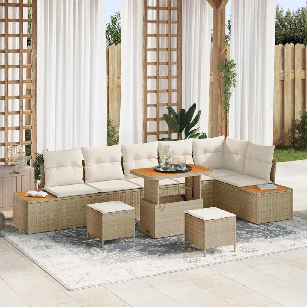 Tuin Sofa Set Met Kussen 9 Pcs Poly Riet