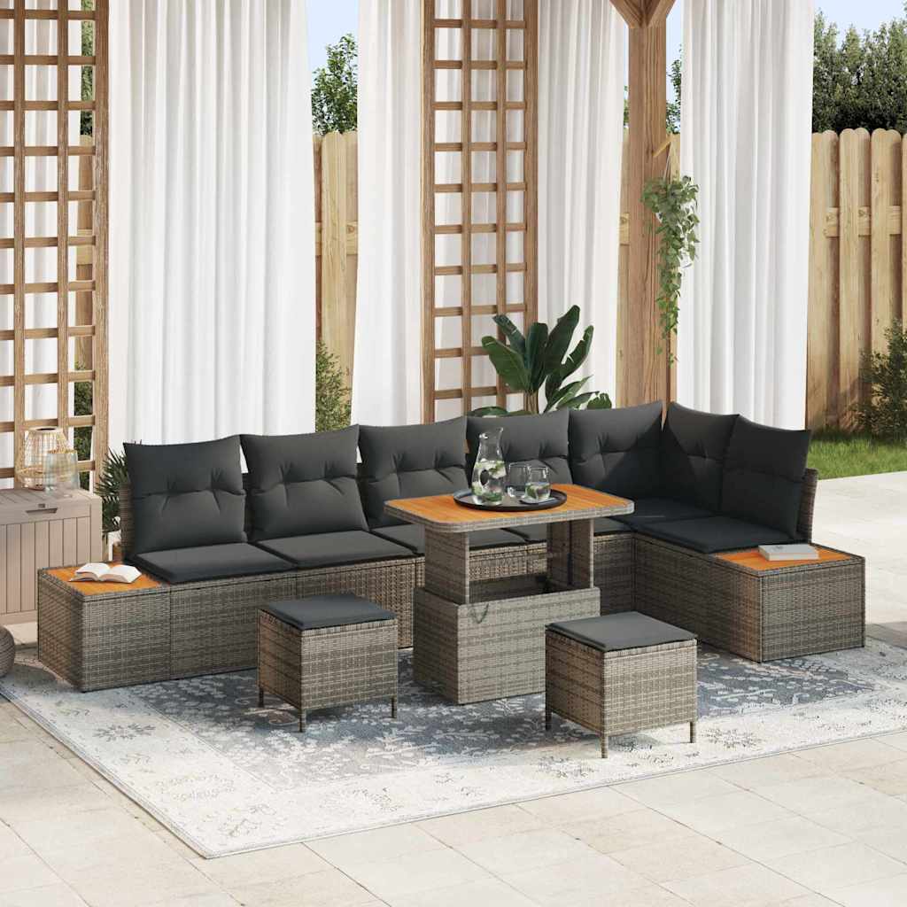 Tuin Sofa Set Met Kussen 9 Pcs Poly Riet