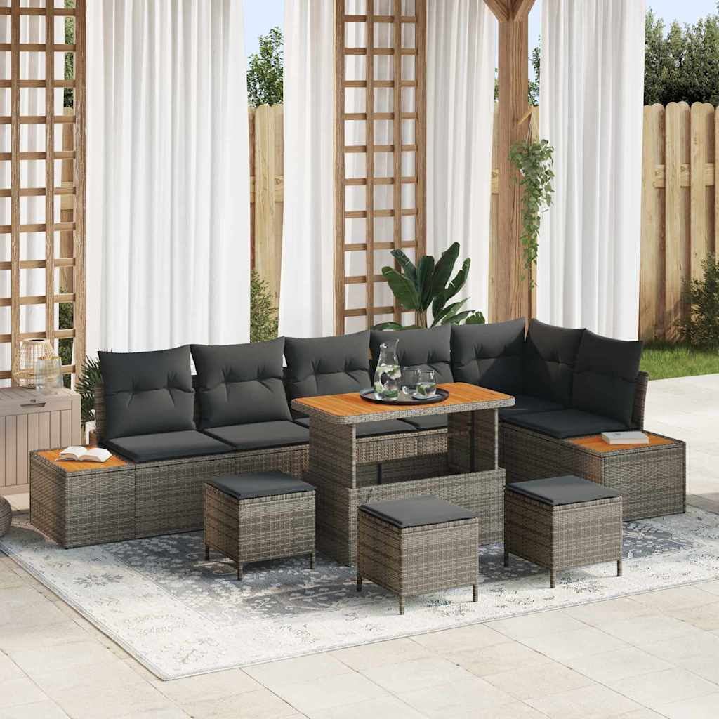 Tuin Sofa Set Met Kussen 9 Pcs Poly Riet