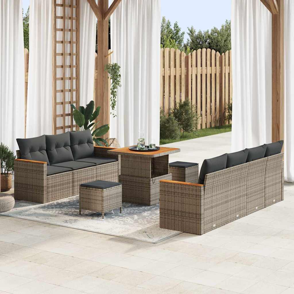Tuin Sofa Set Met Kussen 10 Pcs Poly Riet