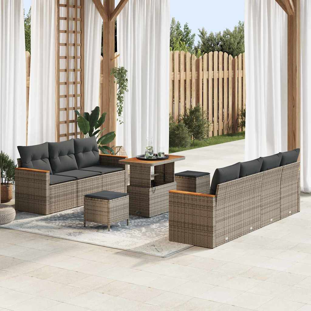 Tuin Sofa Set Met Kussen 10 Pcs Poly Riet