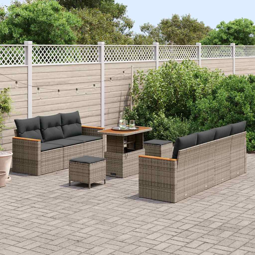 Tuin Sofa Set Met Kussen 10 Pcs Poly Riet