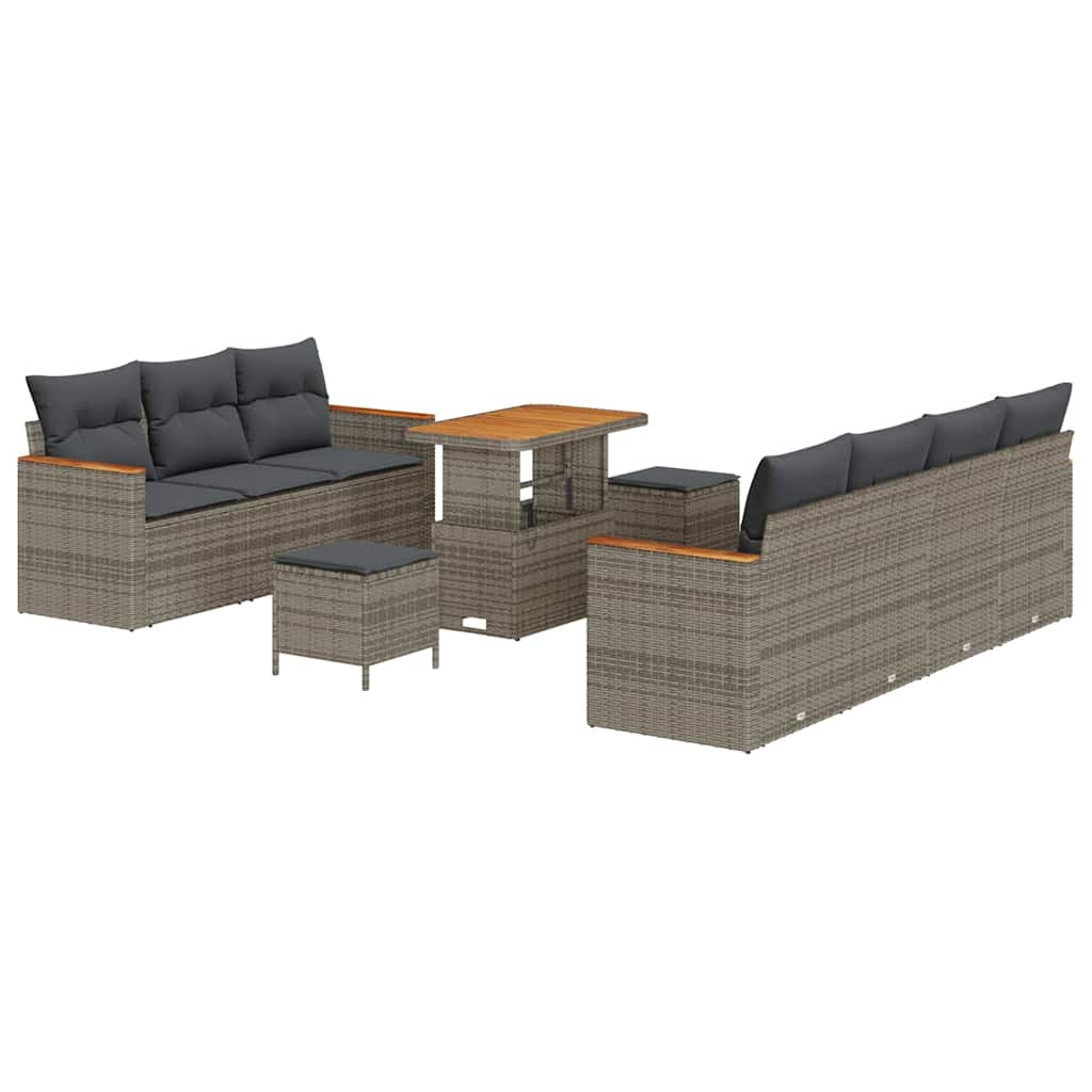 Tuin Sofa Set Met Kussen 10 Pcs Poly Riet