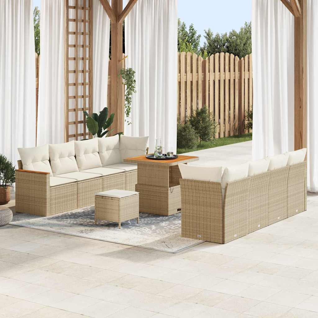 Tuin Sofa Set Met Kussen 11 Pcs Poly Riet