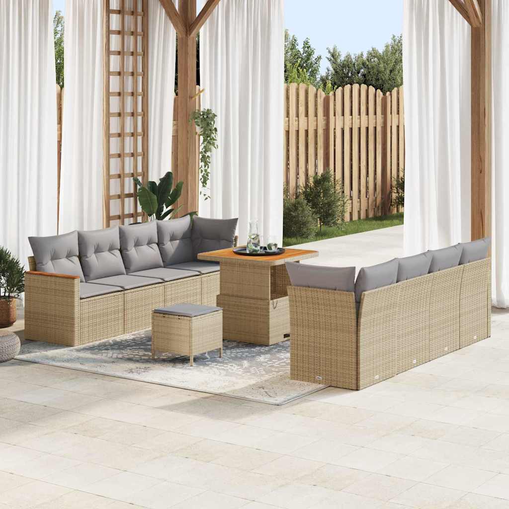 Tuin Sofa Set Met Kussen 11 Pcs Poly Riet