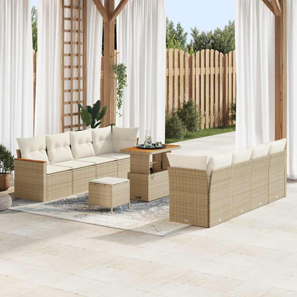 Tuin Sofa Set Met Kussen 11 Pcs Poly Riet