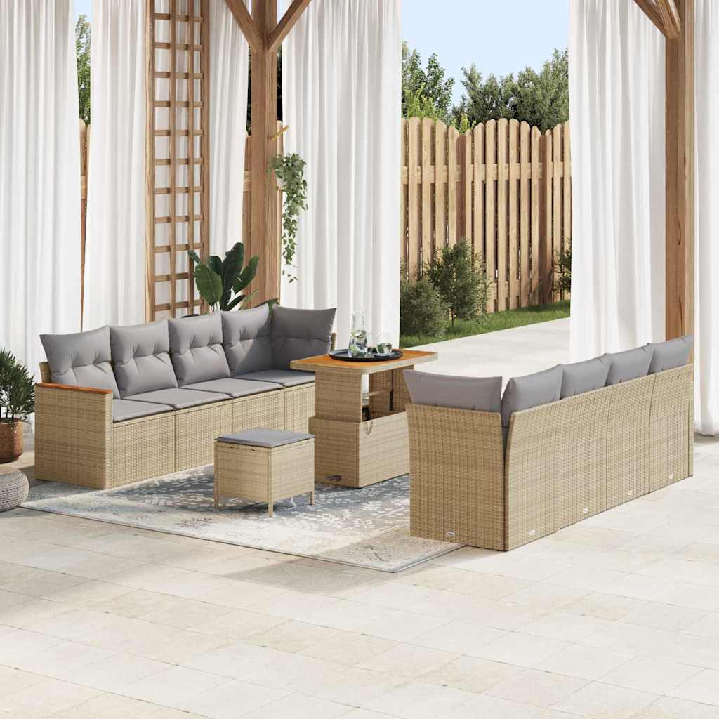 Tuin Sofa Set Met Kussen 11 Pcs Poly Riet