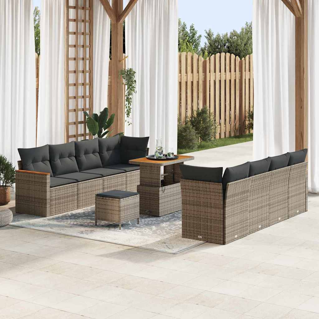 Tuin Sofa Set Met Kussen 11 Pcs Poly Riet