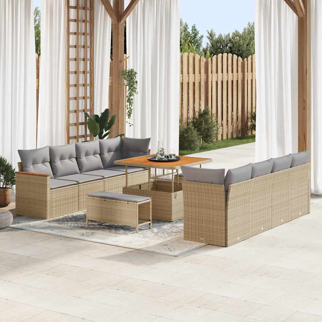 Tuin Sofa Set Met Kussen 11 Pcs Poly Riet
