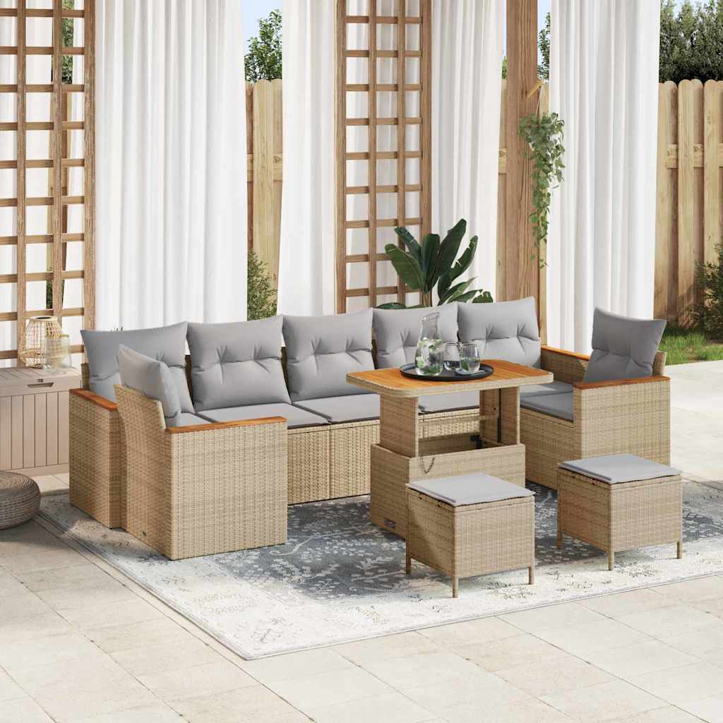 Tuin Sofa Set Met Kussen 10 Pcs Poly Riet