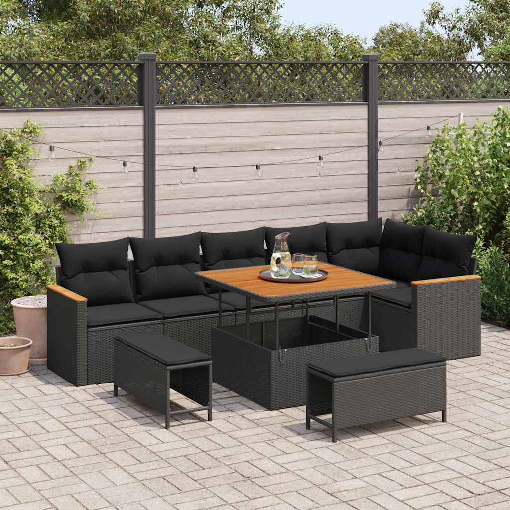 Tuin Sofa Set Met Kussen 9 Pcs Poly Riet