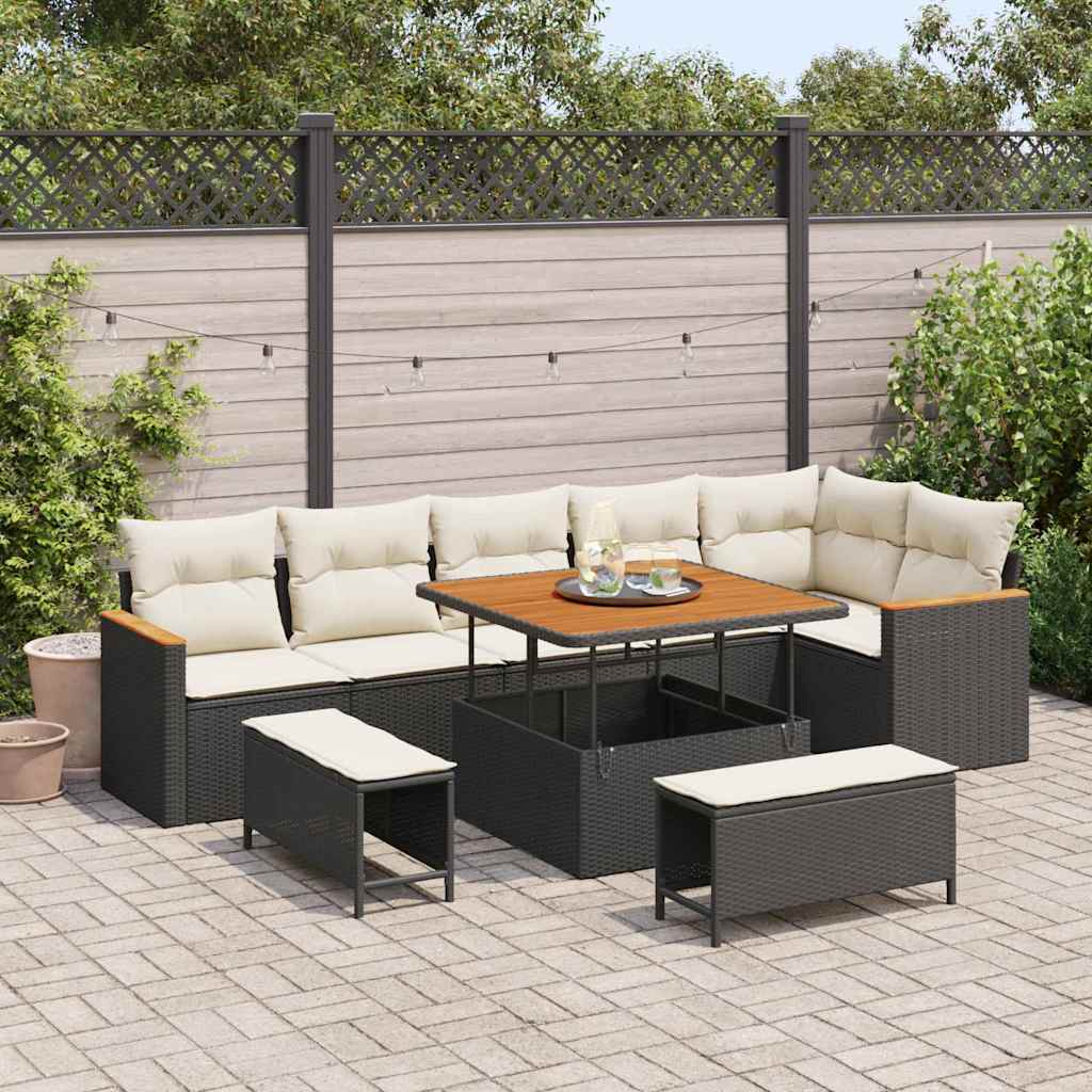Tuin Sofa Set Met Kussen 9 Pcs Poly Riet