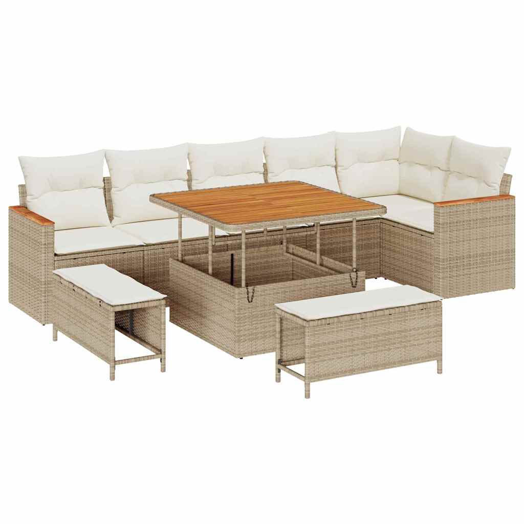 Tuin Sofa Set Met Kussen 9 Pcs Poly Riet