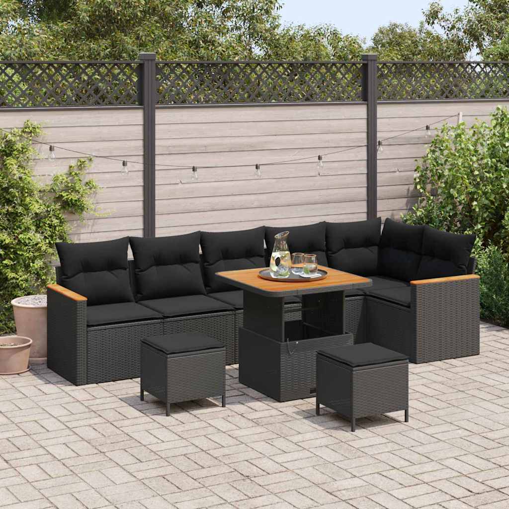 Tuin Sofa Set Met Kussen 9 Pcs Poly Riet