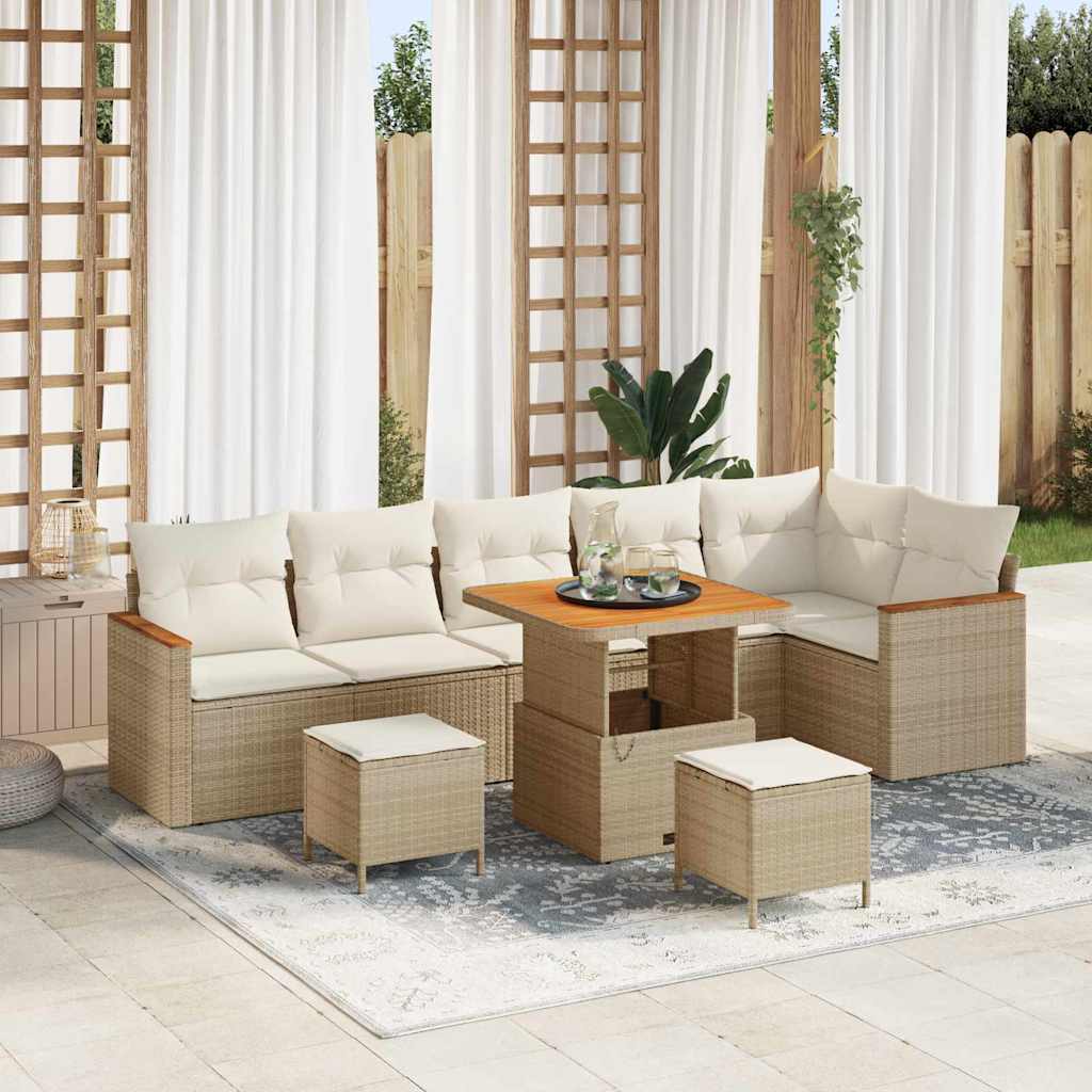 Tuin Sofa Set Met Kussen 9 Pcs Poly Riet